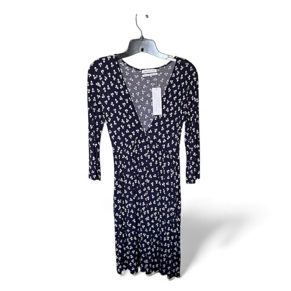 Urban Outfitters Blue/White Mercer Plunge Mini Dress Size Small New with Tags
